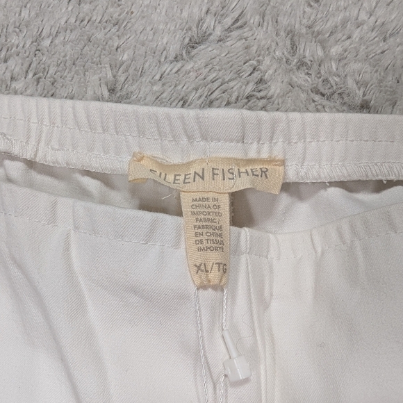 Eileen Fisher Pants Womens XL White Slim Ankle Pull On Cotton Stretch Relax - Picture 5 of 7